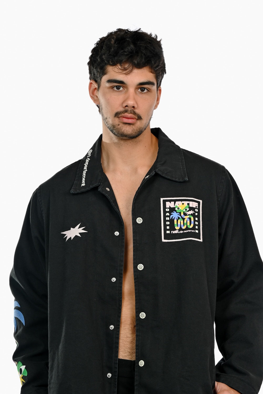 Coach jacket Natif Snake noire, vue de face