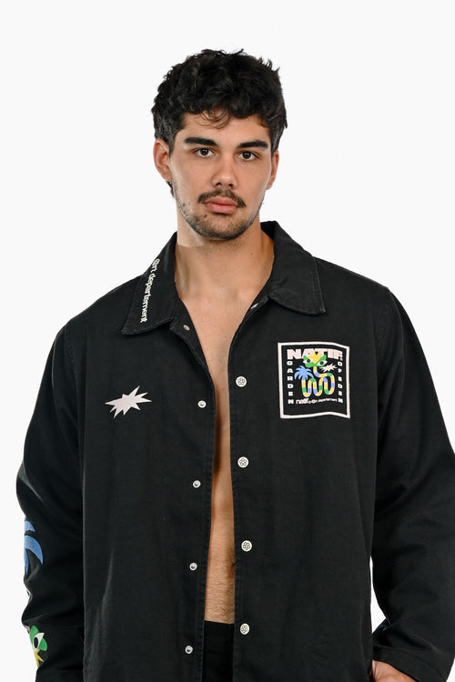 Coach jacket Natif Snake noire, vue de face