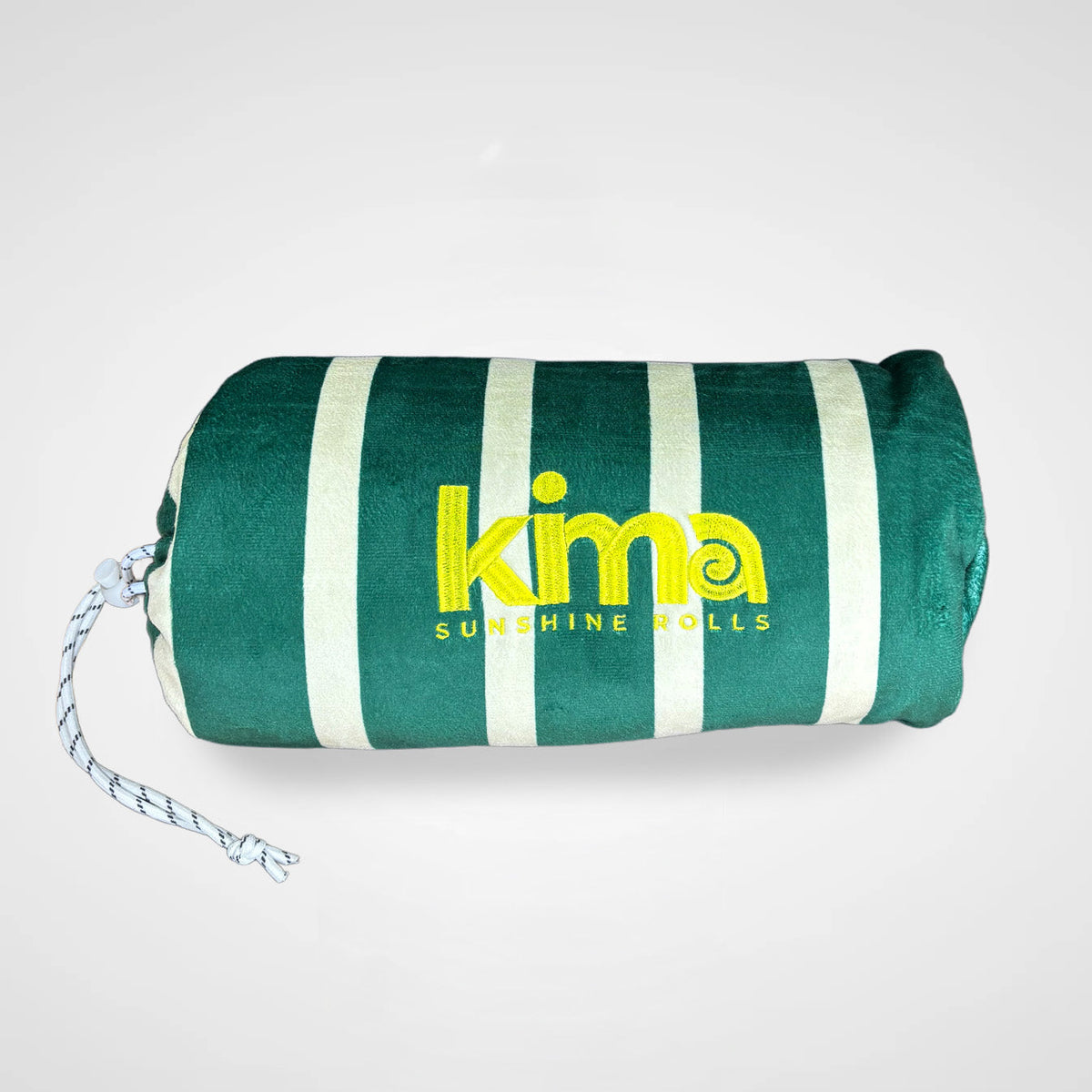 Serviette de plage Kima Comfy Matelot Vert, pochette zippée assortie