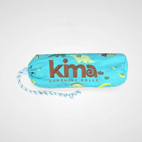 Serviette de plage enfant Kima Mesco Dino, pochette zippée assortie