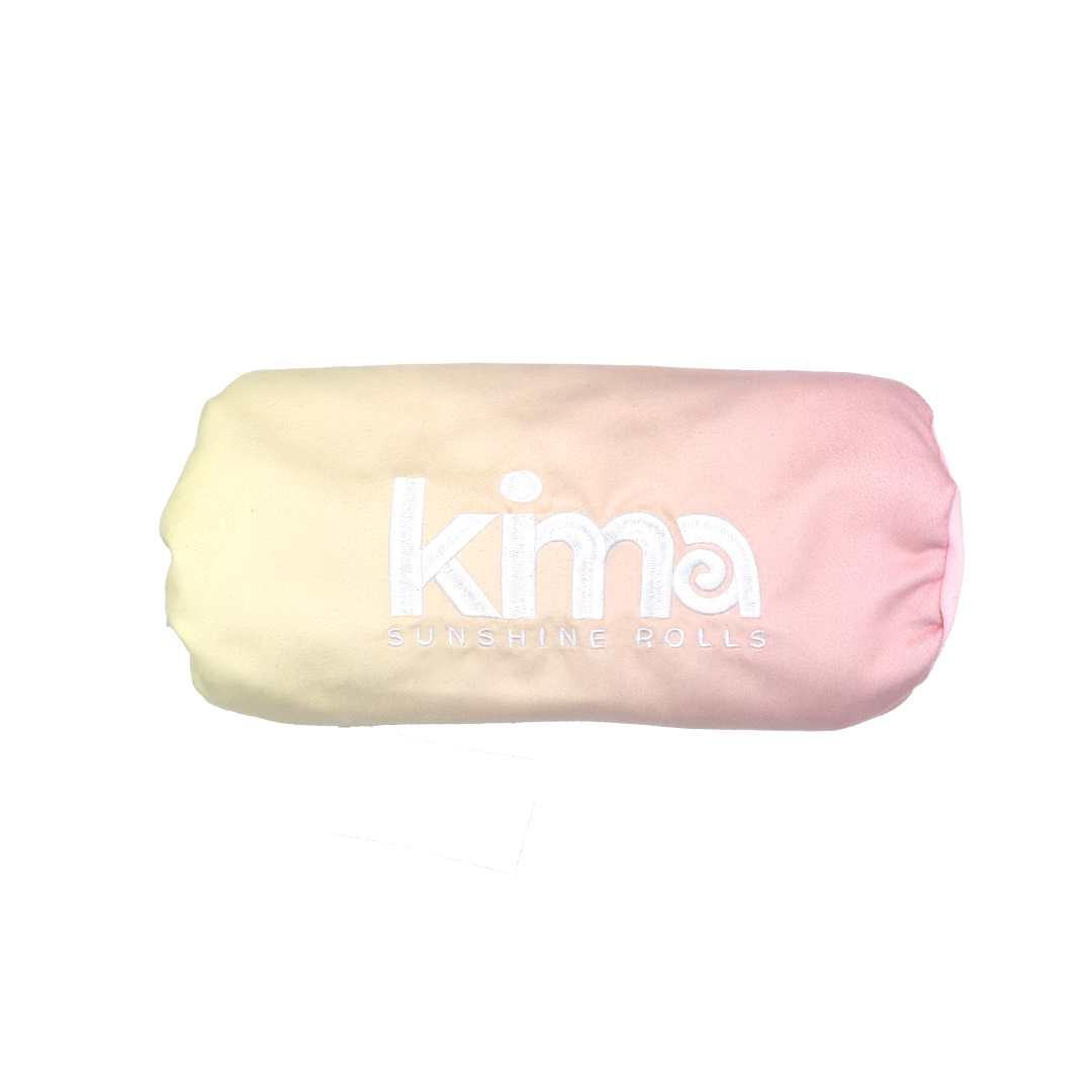 Serviette de plage Kima Peach Summer, pochette zippée assortie