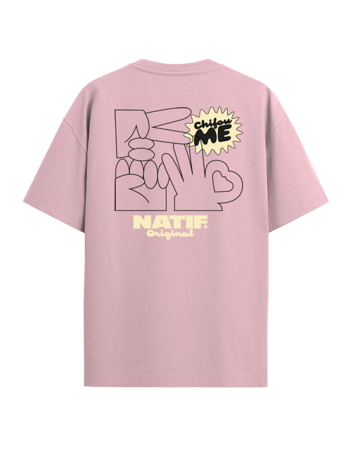 T-shirt Natif Chifou Me rose, vue de dos