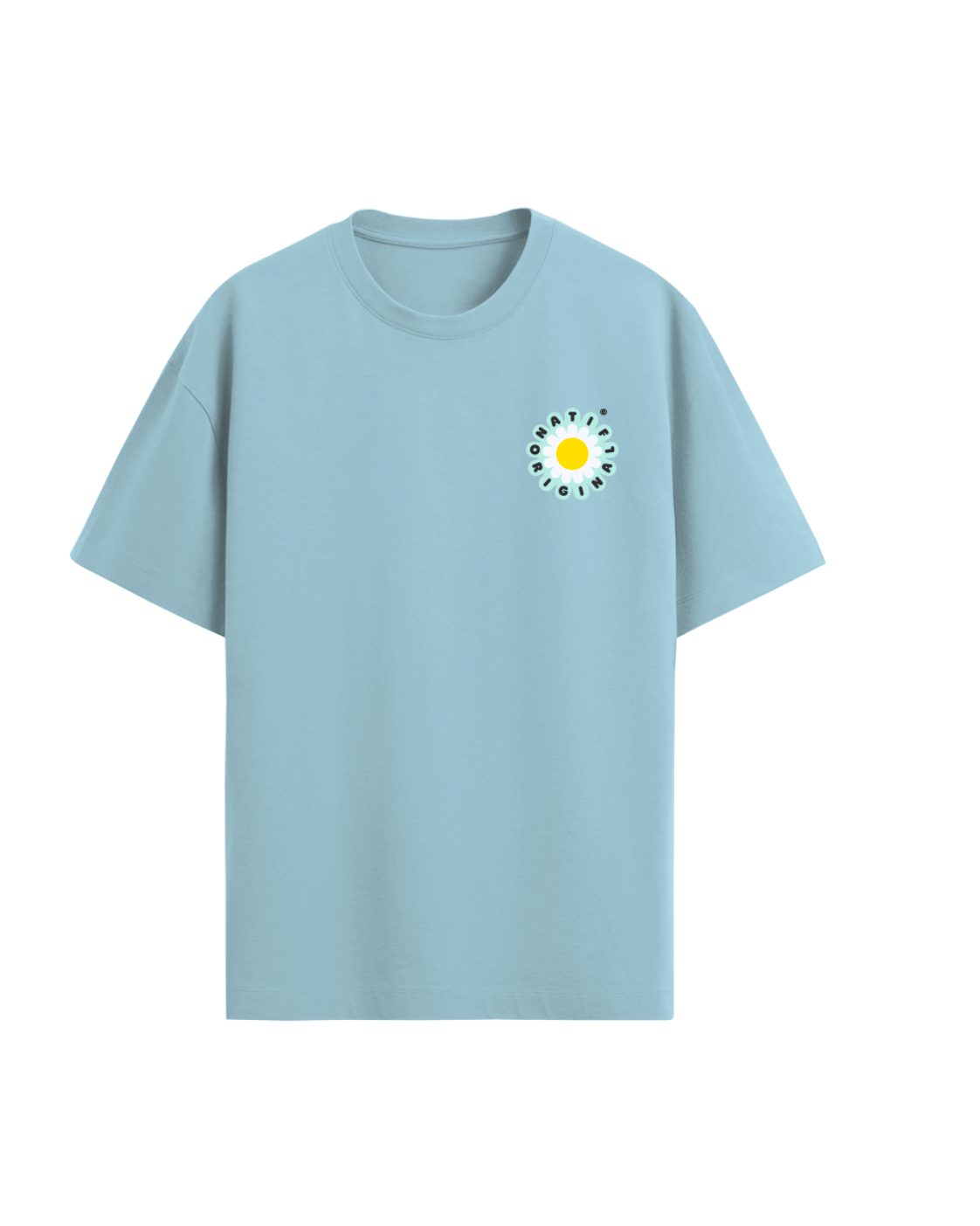 T-shirt Natif Original Daisy bleu, vue de face