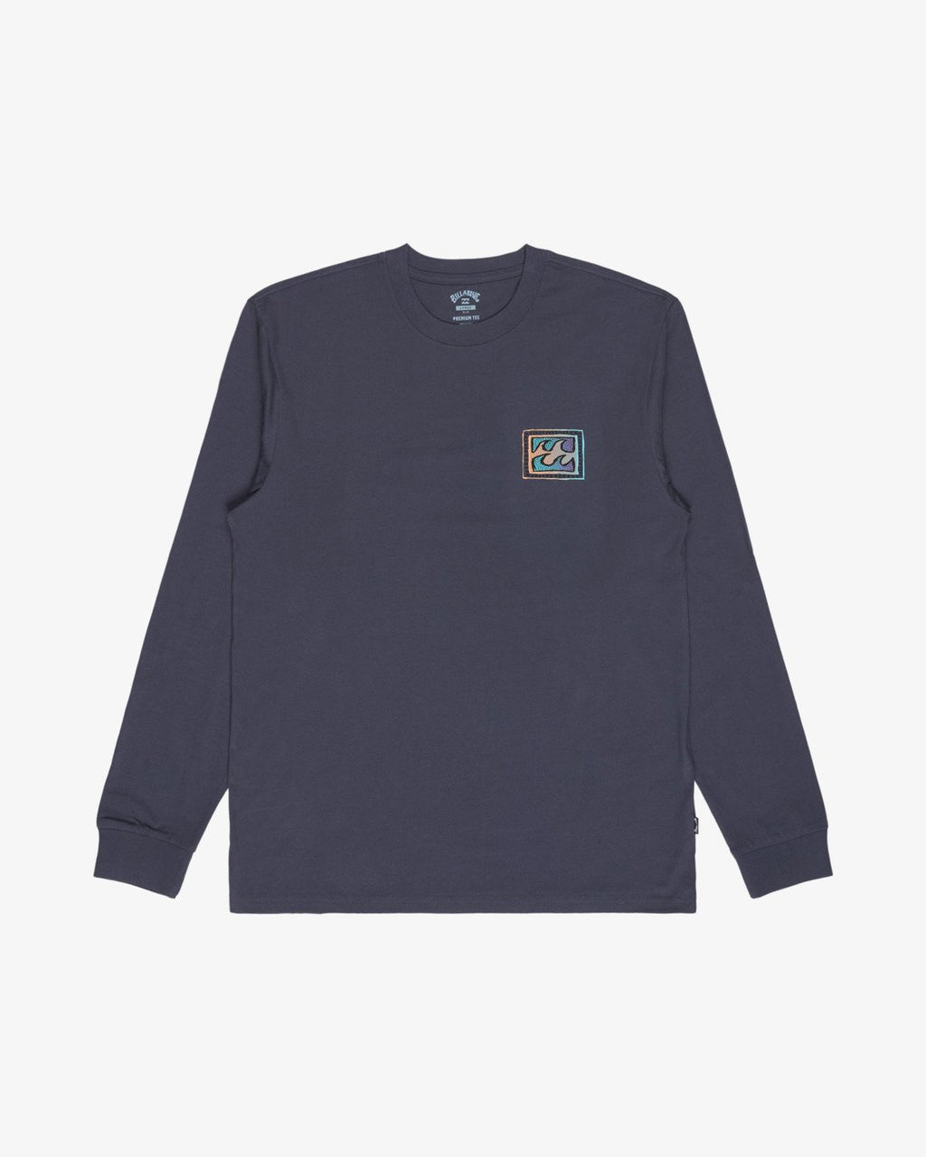 T-shirt manches longues Billabong Crayon Wave bleu ombré, vue de face