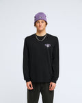 T-shirt manches longues Billabong Re Issue noir, porté, de face