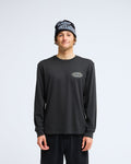 T-shirt manches longues Billabong Diamond Vision noir délavé, porté, de face