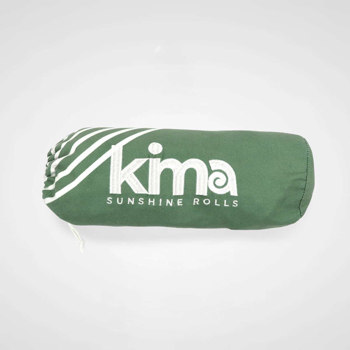 Serviette de plage Kima Lines Kaki, pochette zippée assortie